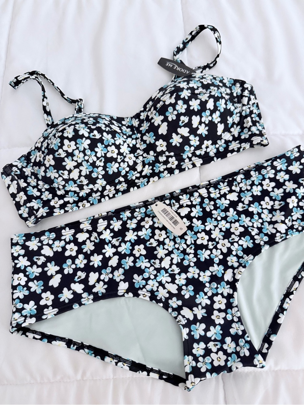 Adore Me Women’s Black Floral Padded Underwire Bikini Set